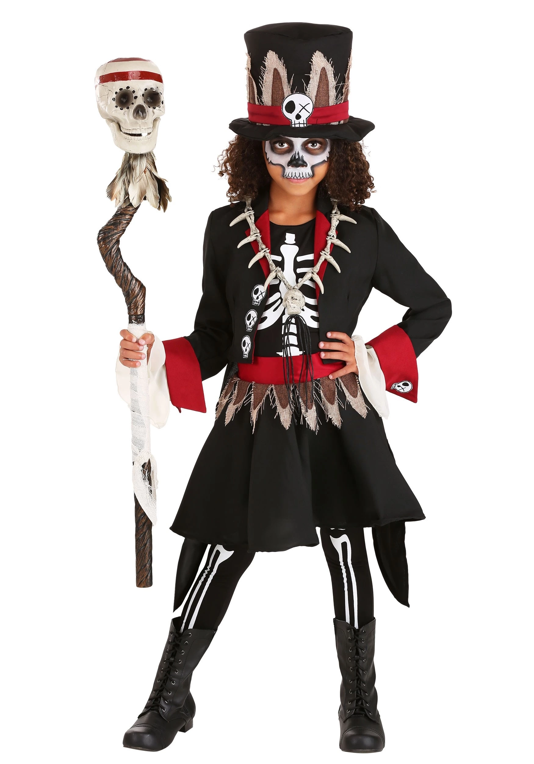 Fun Costumes Girl's Voodoo Skeleton Costume 1 Fun Costumes Girl's Voodoo Skeleton Costume