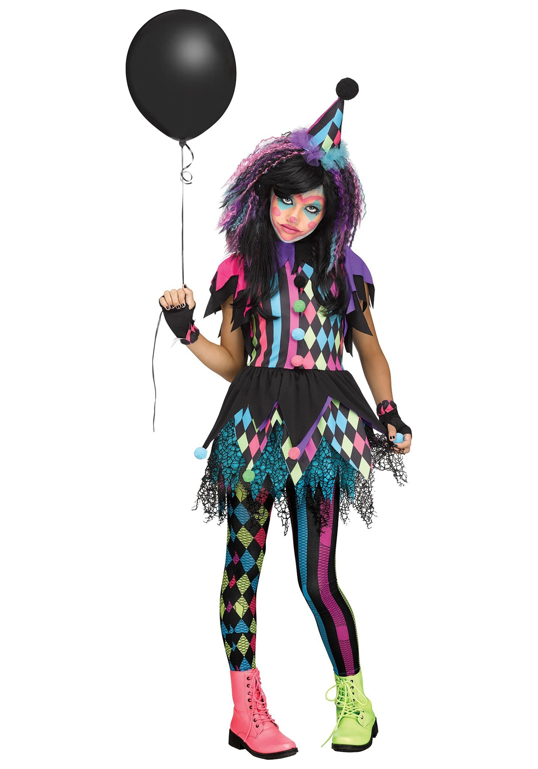 Fun World Twisted Circus Clown Girls Costume 1 Fun World Twisted Circus Clown Girls Costume