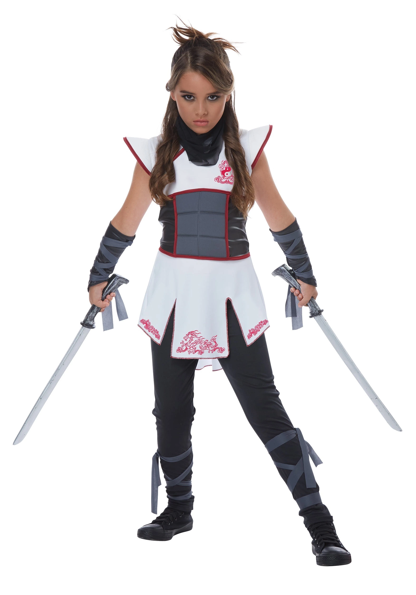 California Costume Collection White Ninja Girls Costume 2 California Costume Collection White Ninja Girls Costume - Image 2