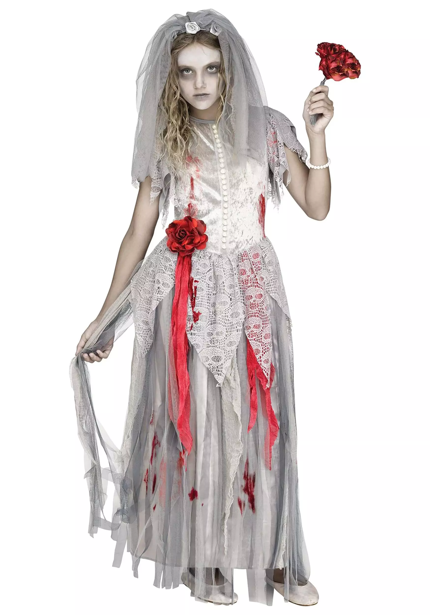 Fun World Zombie Bride Costume For Girls 1 Fun World Zombie Bride Costume For Girls