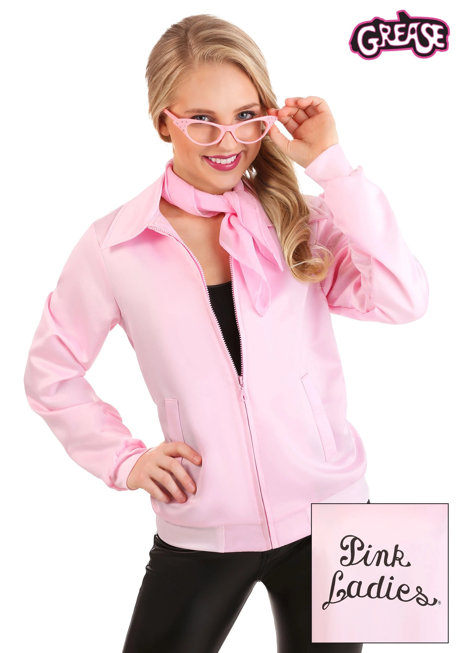Fun Costumes Pink Ladies Jacket Grease Costume 1 Fun Costumes Pink Ladies Jacket Grease Costume