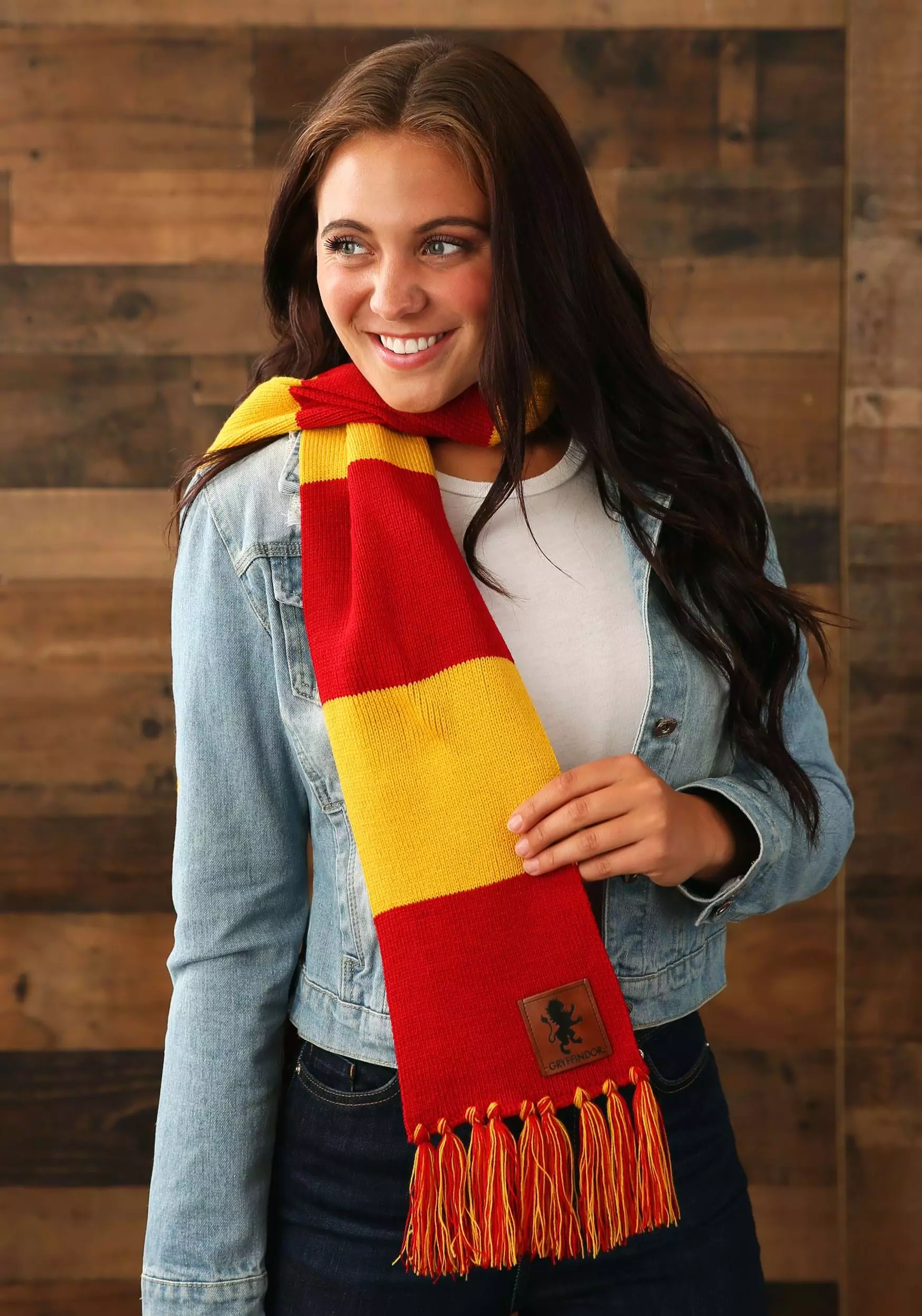 Elope Gryffindor Patch Striped Harry Potter Scarf 2 Elope Gryffindor Patch Striped Harry Potter Scarf - Image 2