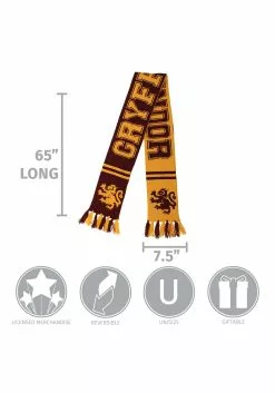 Elope Gryffindor Reversible Winter Knit Scarf 7 Elope Gryffindor Reversible Winter Knit Scarf -Scary Costumes store gryffindor reversible knit scarf alt 3