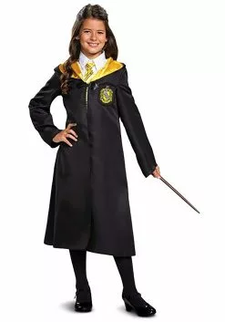 Disguise Harry Potter Classic Hufflepuff Robe Costume For Kids 9 Disguise Harry Potter Classic Hufflepuff Robe Costume For Kids -Scary Costumes store harry potter child classic hufflepuff robe costume alt 4