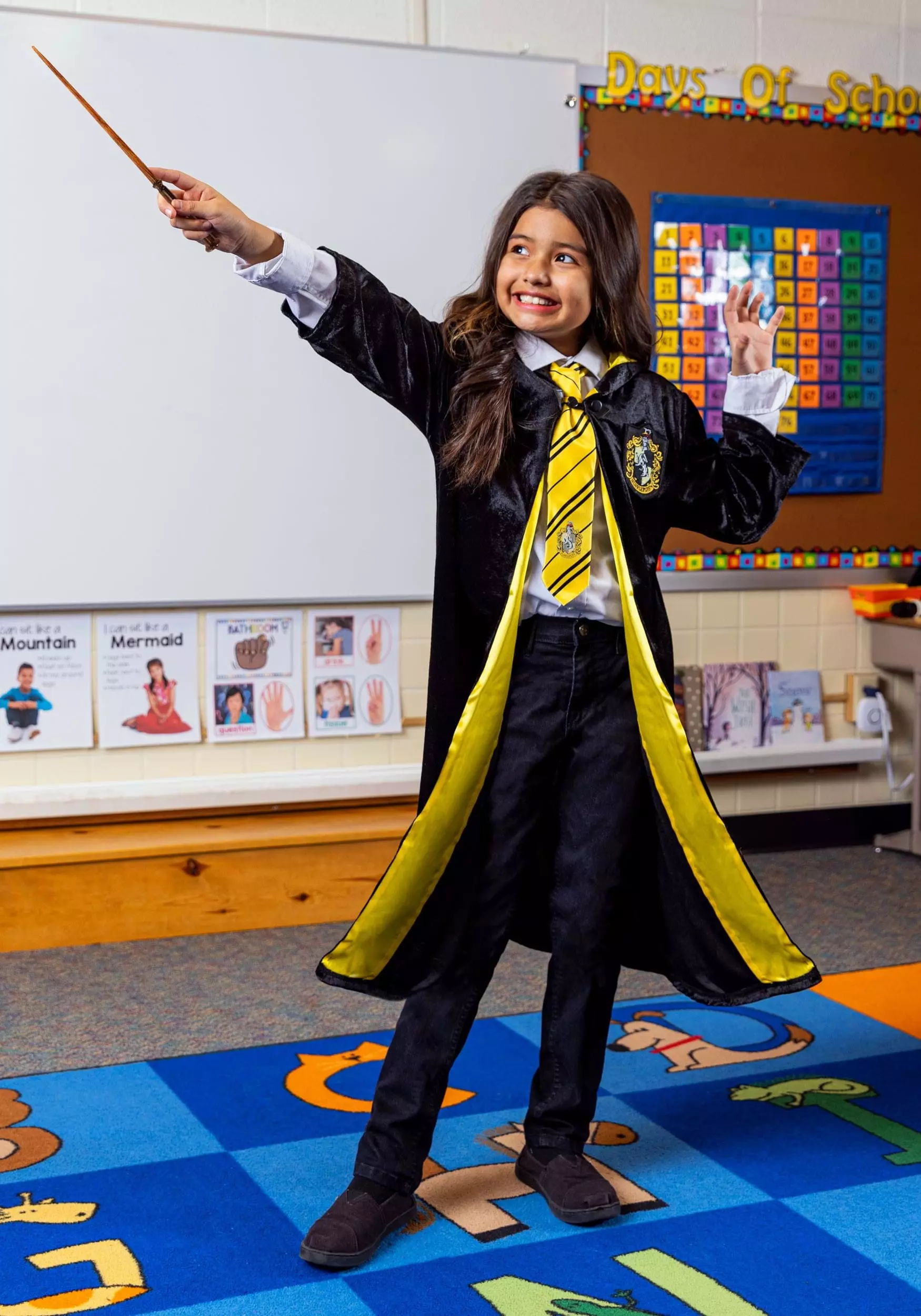 Jerry Leigh Harry Potter Kids Deluxe Hufflepuff Robe Costume 2 Jerry Leigh Harry Potter Kids Deluxe Hufflepuff Robe Costume - Image 2