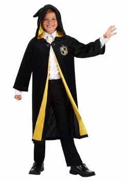 Jerry Leigh Harry Potter Kids Deluxe Hufflepuff Robe Costume 12 Jerry Leigh Harry Potter Kids Deluxe Hufflepuff Robe Costume -Scary Costumes store harry potter child deluxe hufflepuff robe alt 3