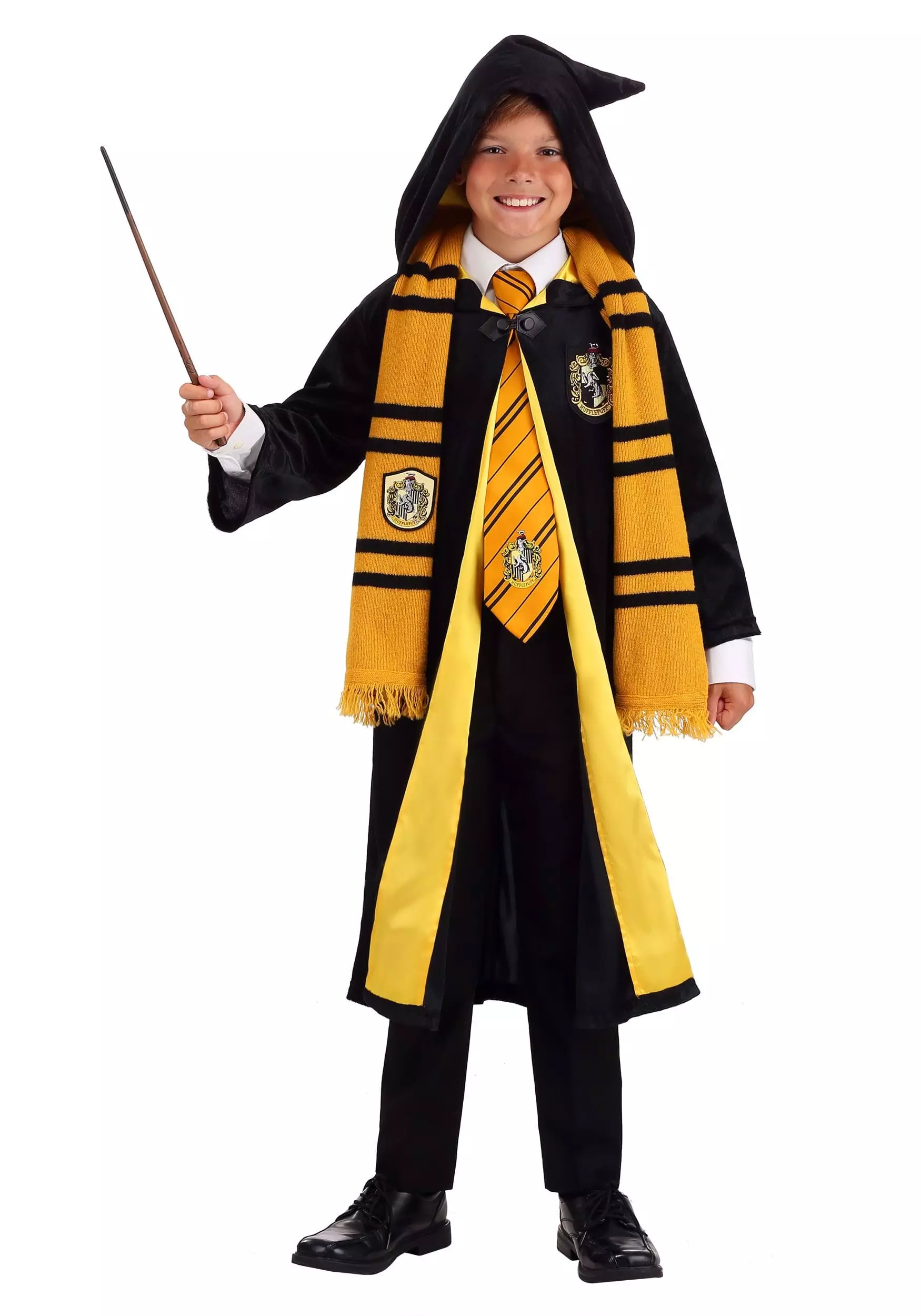 Jerry Leigh Harry Potter Kids Deluxe Hufflepuff Robe Costume 5 Jerry Leigh Harry Potter Kids Deluxe Hufflepuff Robe Costume - Image 5