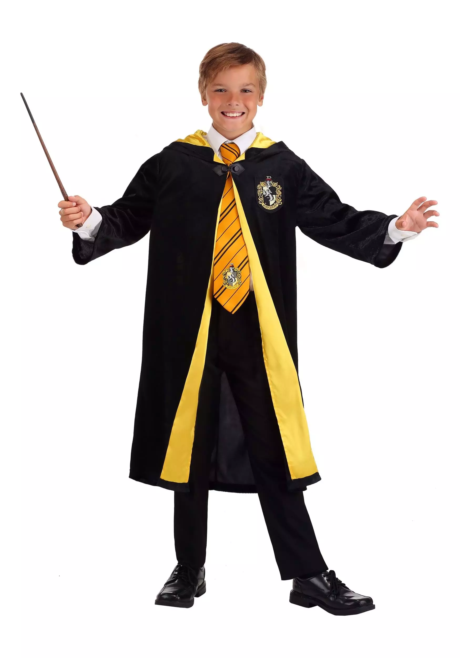 Jerry Leigh Harry Potter Kids Deluxe Hufflepuff Robe Costume 7 Jerry Leigh Harry Potter Kids Deluxe Hufflepuff Robe Costume - Image 7
