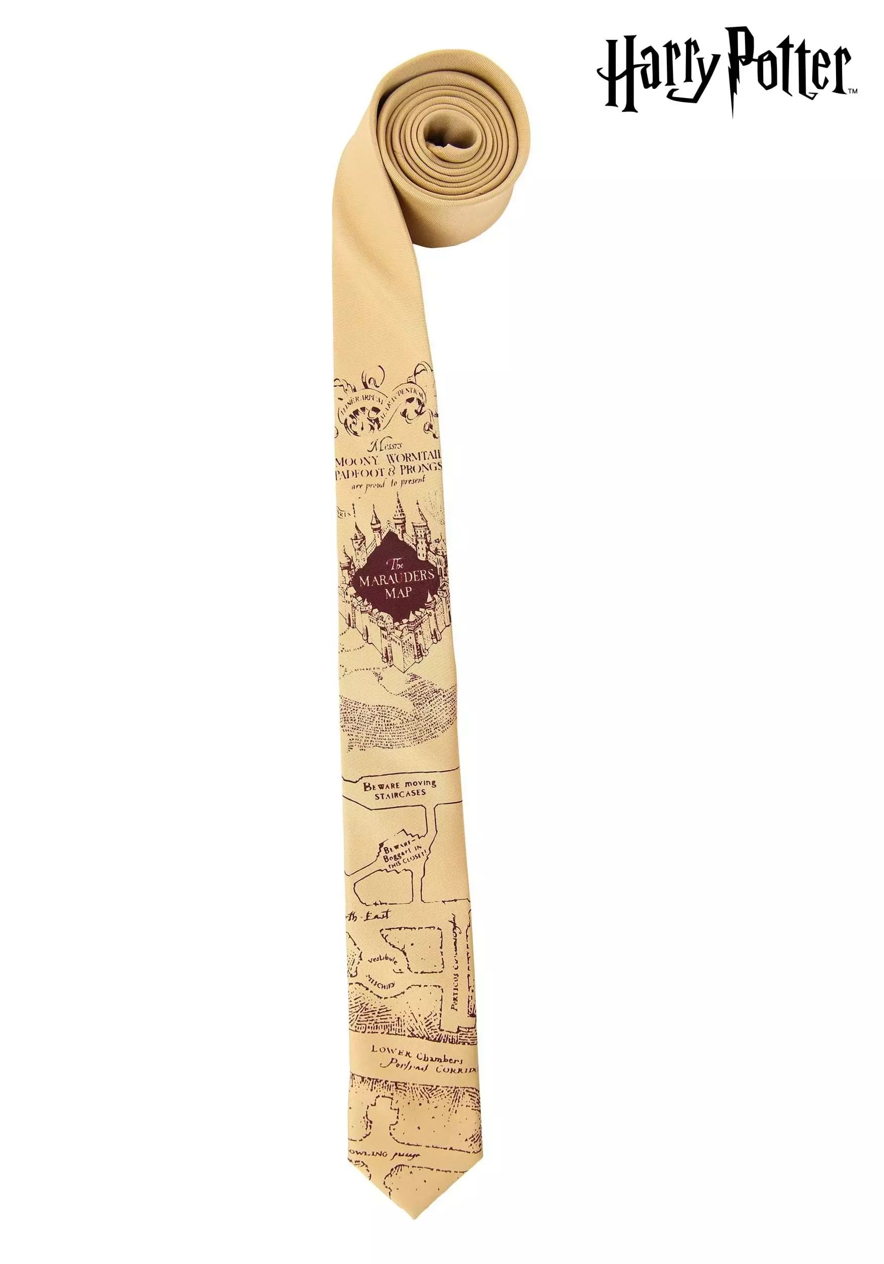 Elope Adult Marauders Map Harry Potter Necktie 1 Elope Adult Marauders Map Harry Potter Necktie