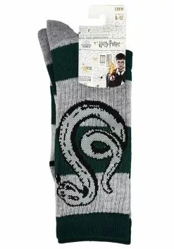 Bioworld Merchandising / Independent Sales Harry Potter Slytherin Stripe Rugby Crew Socks -Scary Costumes store harry potter slytherin rugby stripe crew socks alt 2