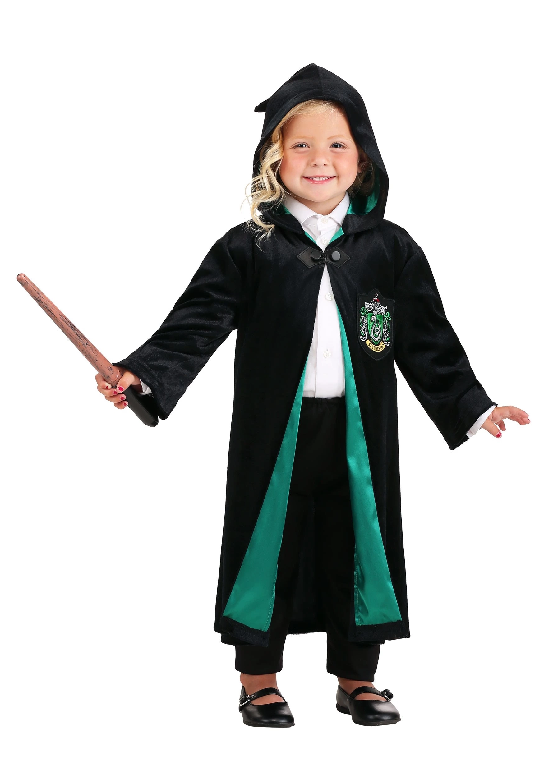 Jerry Leigh Kids Harry Potter Deluxe Slytherin Robe Costume 2 Jerry Leigh Kids Harry Potter Deluxe Slytherin Robe Costume - Image 2