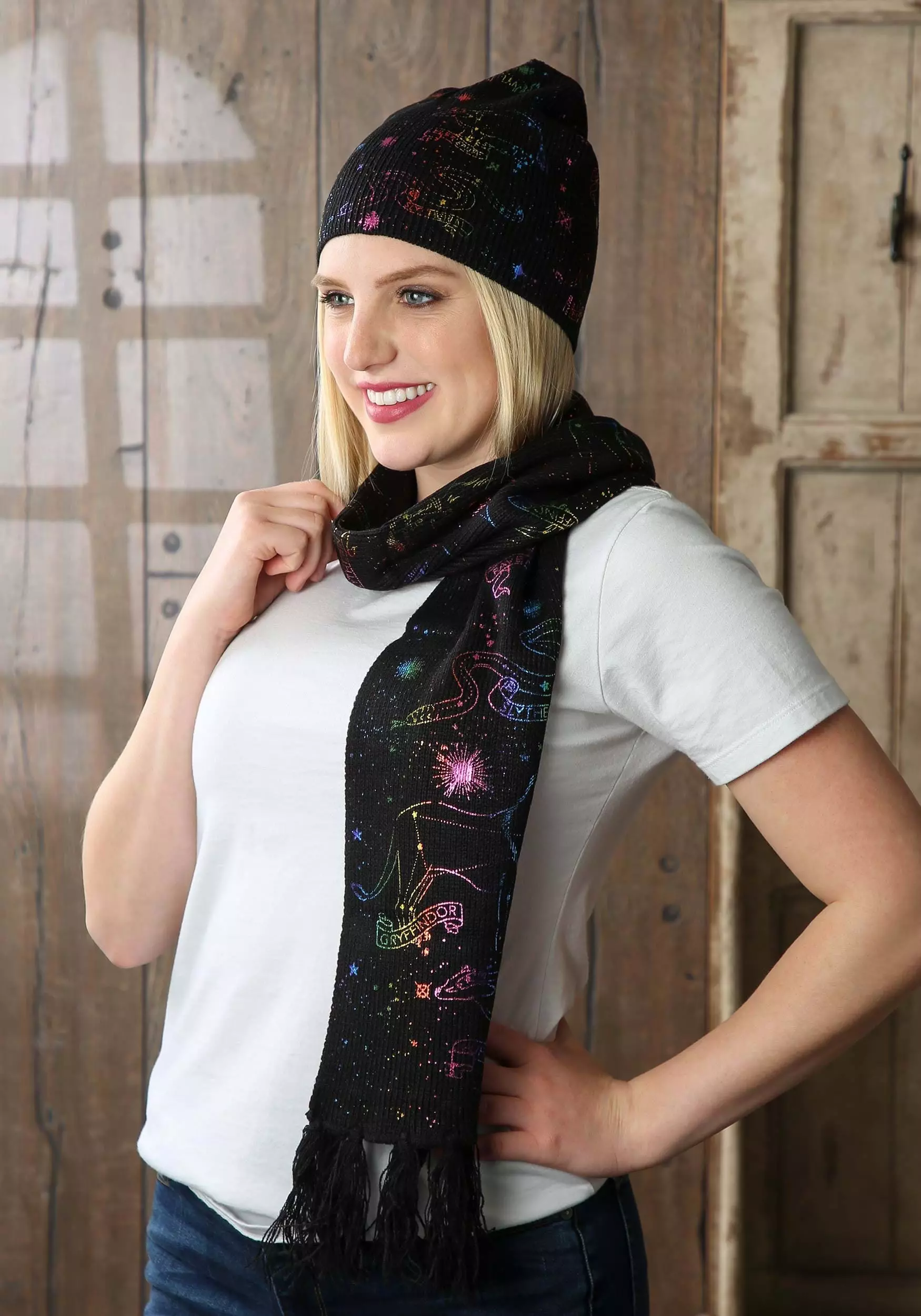 Elope Knit Scarf Hogwarts House Emblem Constellations 2 Elope Knit Scarf Hogwarts House Emblem Constellations - Image 2