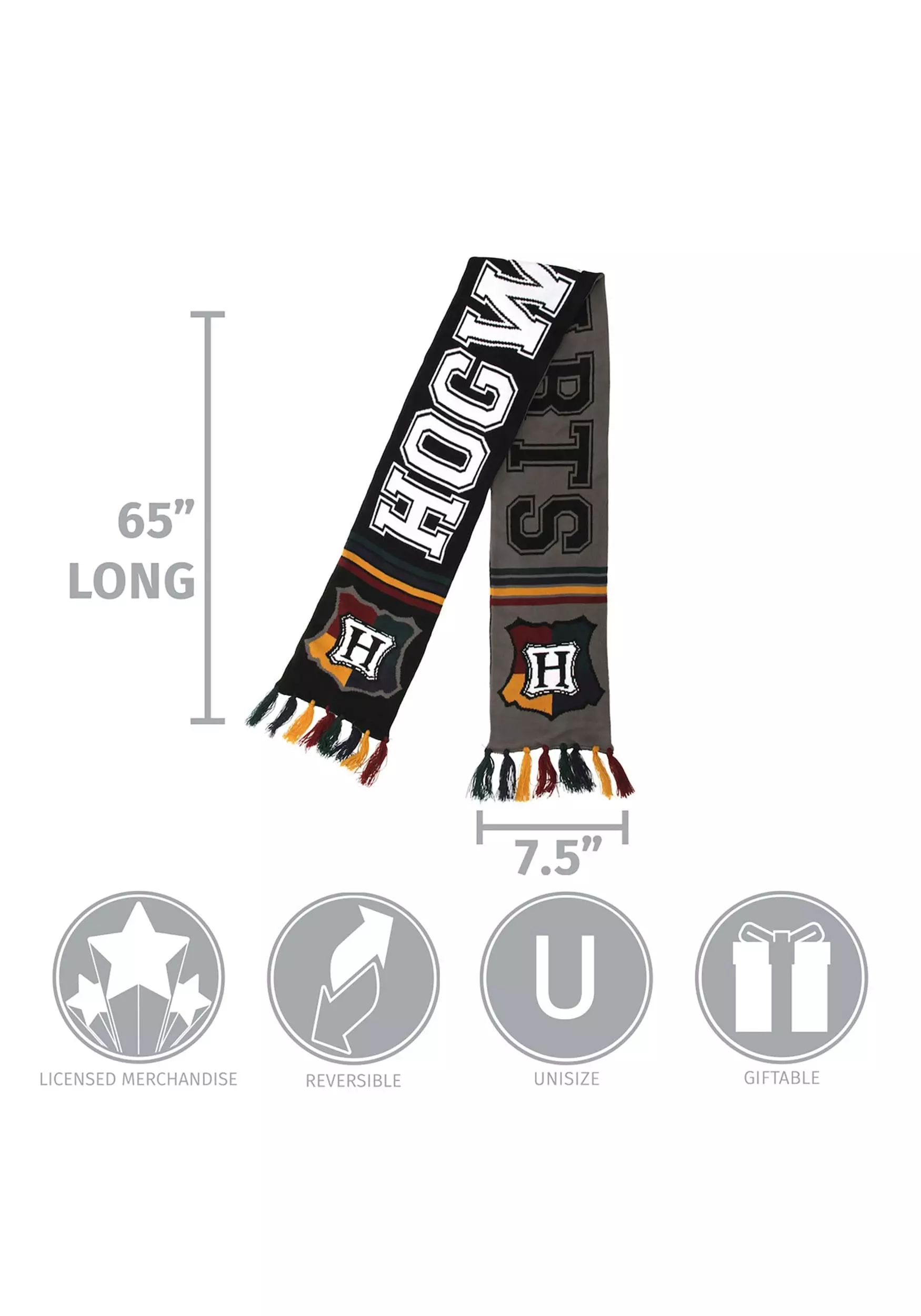 Elope Hogwarts Winter Reversible Knit Scarf 4 Elope Hogwarts Winter Reversible Knit Scarf - Image 4