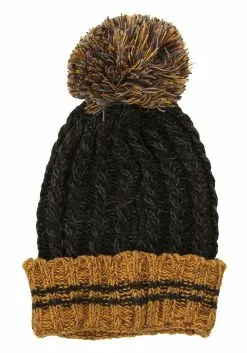 Elope Hufflepuff Heathered Pom Warm Beanie -Scary Costumes store hufflepuff heathered pom beanie alt 4