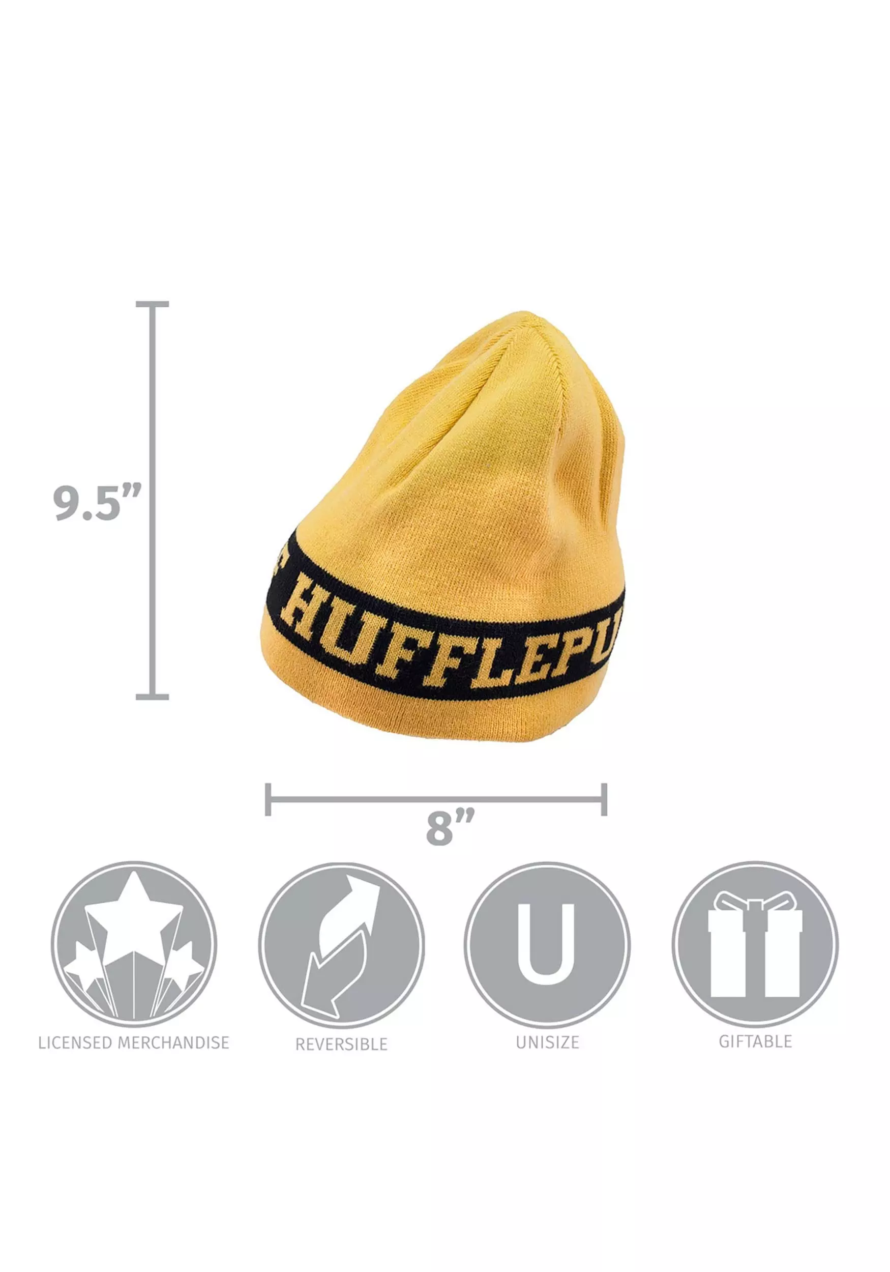 Elope Hufflepuff Reversible Warm Knit Beanie 3 Elope Hufflepuff Reversible Warm Knit Beanie - Image 3