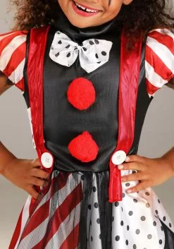 Jerry Leigh Dangerous Dotty The Clown Costume For Kids -Scary Costumes store kids dangerous dotty the clown costume alt 2