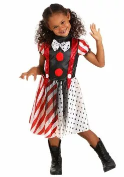 Jerry Leigh Dangerous Dotty The Clown Costume For Kids -Scary Costumes store kids dangerous dotty the clown costume alt 6