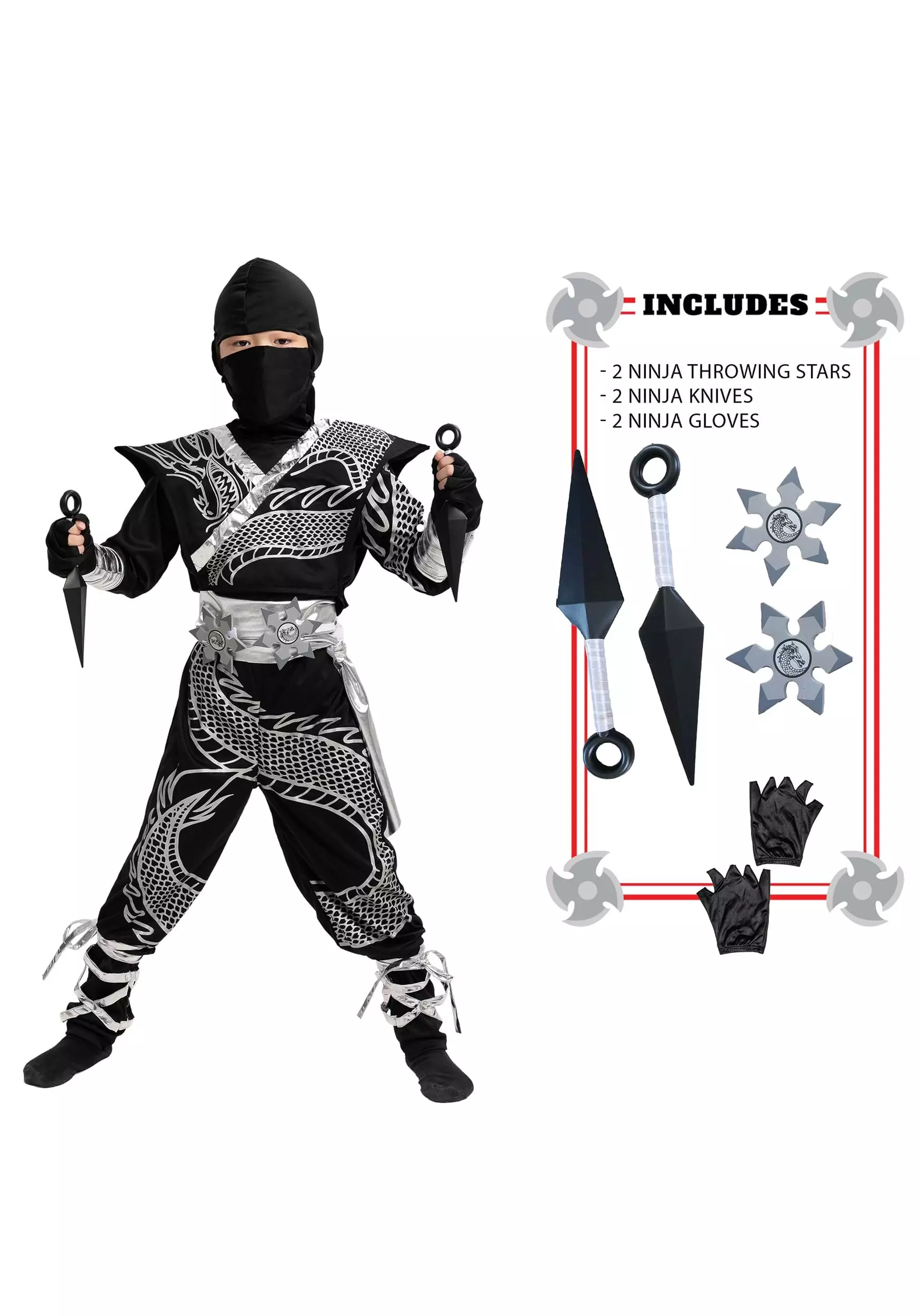 Joyin Dragon Ninja Costume For Kids 5 Joyin Dragon Ninja Costume For Kids - Image 5