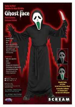 Fun World Light Up Fade Mouth Ghost Face Costume For Kids 7 Fun World Light Up Fade Mouth Ghost Face Costume For Kids -Scary Costumes store kids light up fade mouth ghost face alt 3