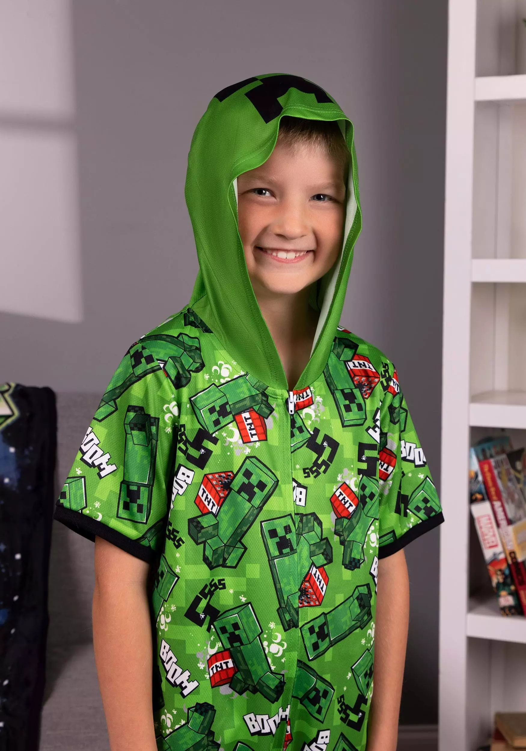 AME Sleepwear Minecraft Creeper Romper For Kids 4 AME Sleepwear Minecraft Creeper Romper For Kids - Image 4