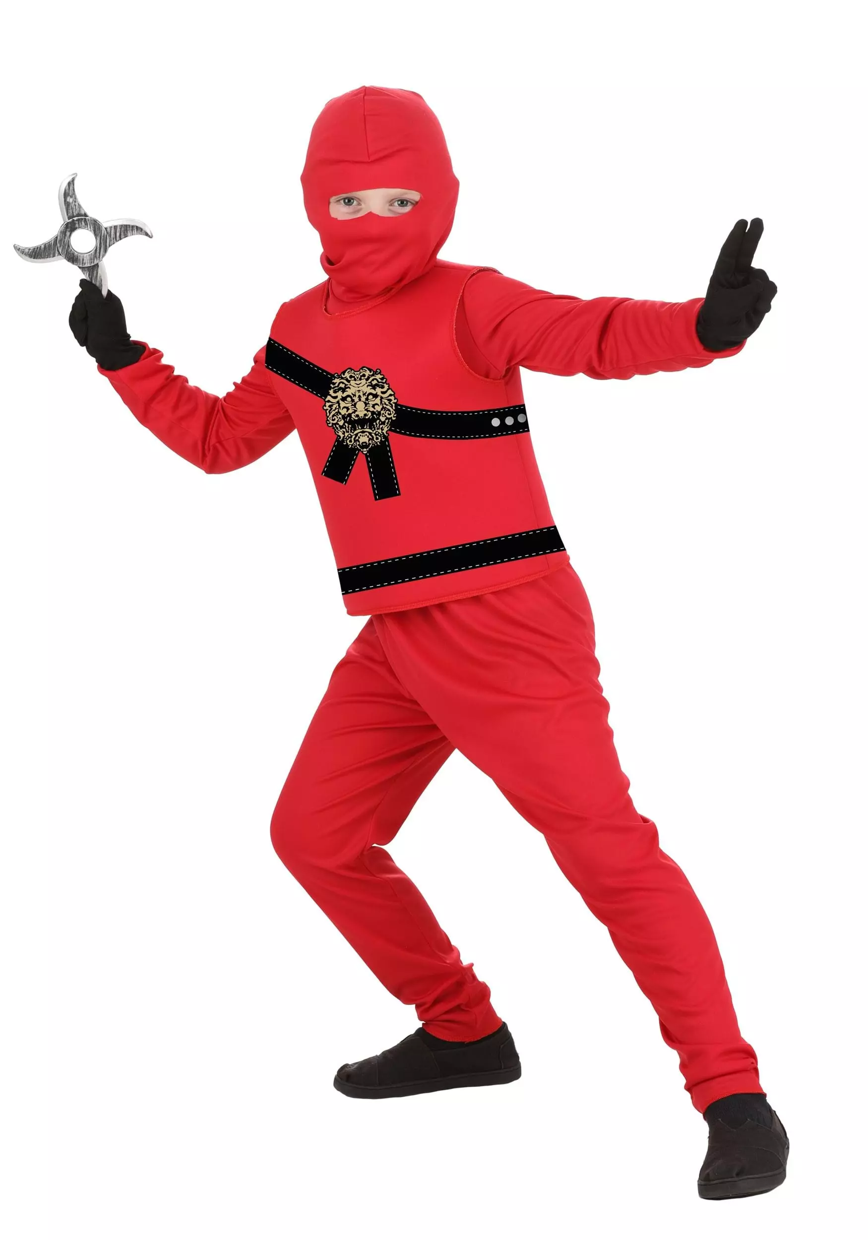 Boloparty Red Ninja Master Costume For Kids 1 Boloparty Red Ninja Master Costume For Kids