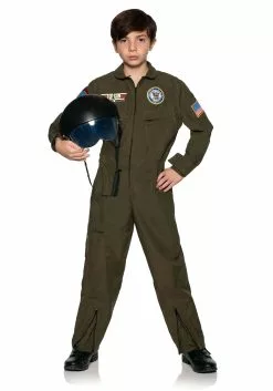 Underwraps US Navy Top Gun Jumpsuit Costume For Kids