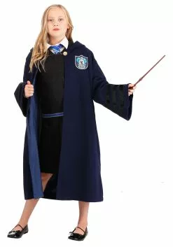 Elope Kids Harry Potter Vintage Hogwarts Ravenclaw Robe -Scary Costumes store kids vintage hogwarts ravenclaw robe alt 6