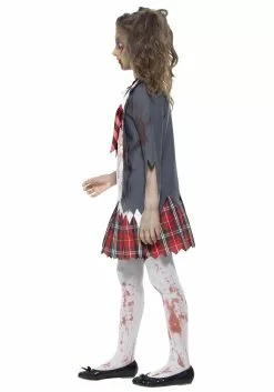 Smiffys Girls Zombie School Girl Costume 5 Smiffys Girls Zombie School Girl Costume -Scary Costumes store kids zombie school girl costume side