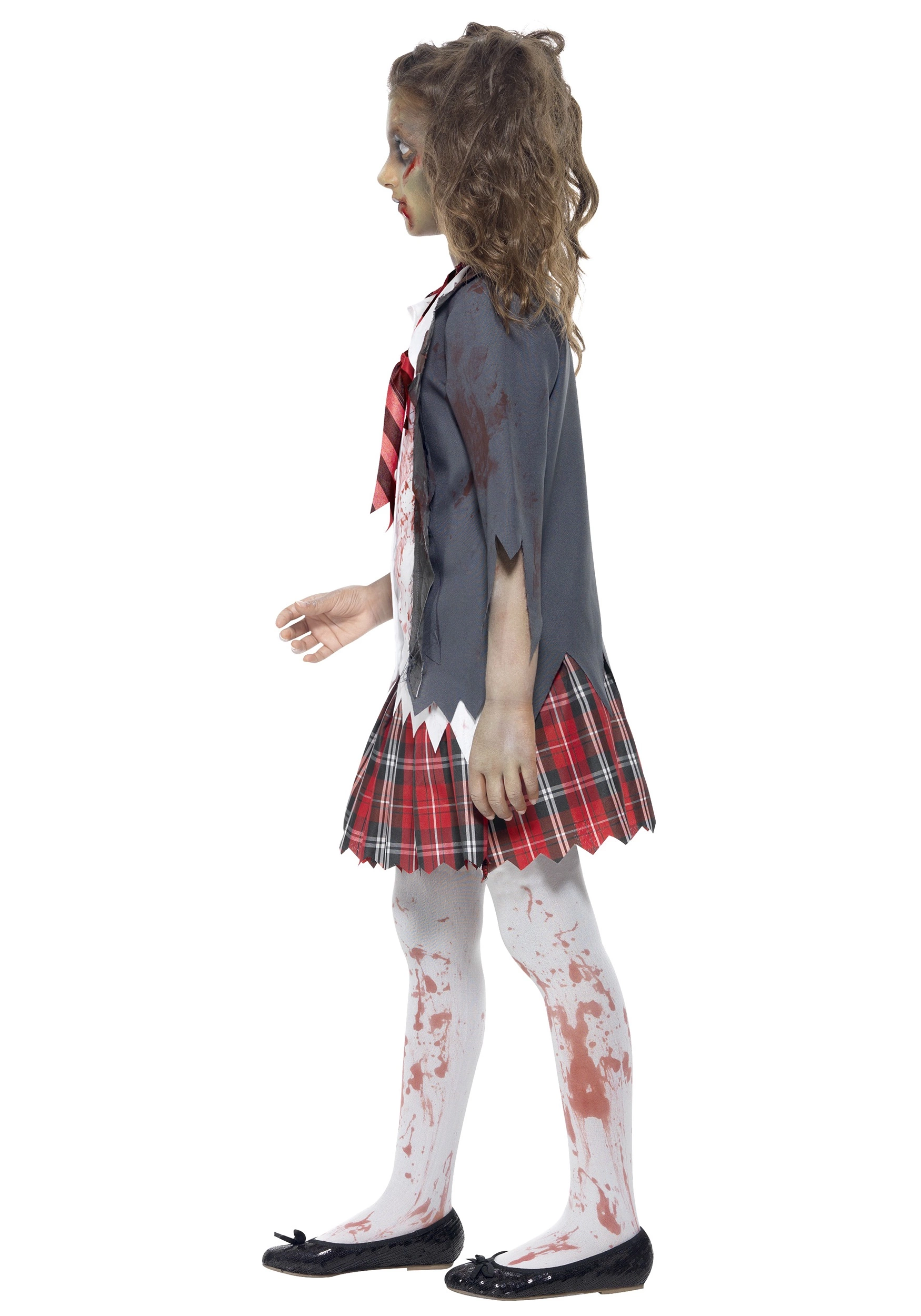 Smiffys Girls Zombie School Girl Costume 3 Smiffys Girls Zombie School Girl Costume - Image 3