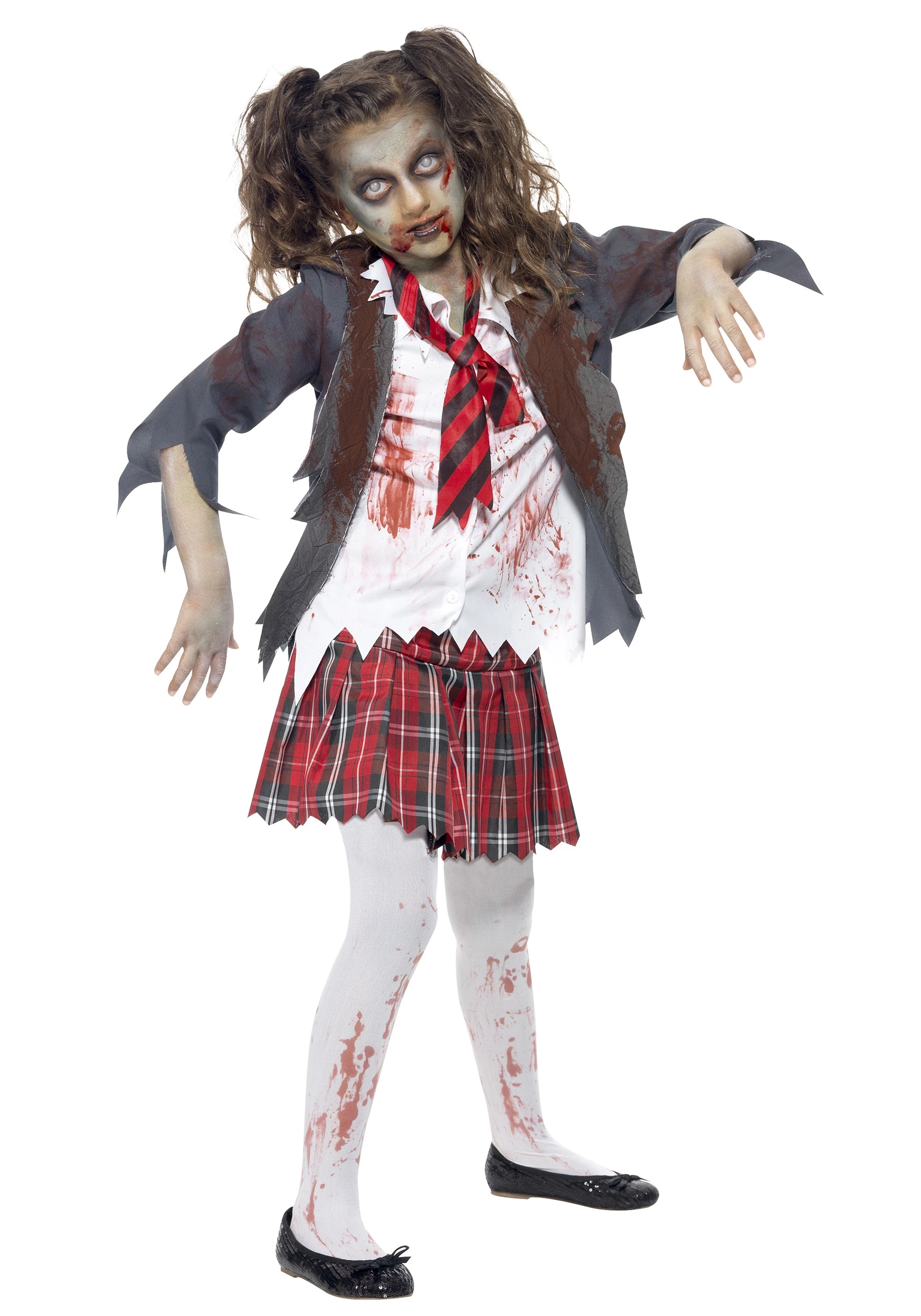 Smiffys Girls Zombie School Girl Costume 1 Smiffys Girls Zombie School Girl Costume