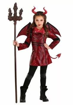 Fun Costumes Leather Girls Devil Costume