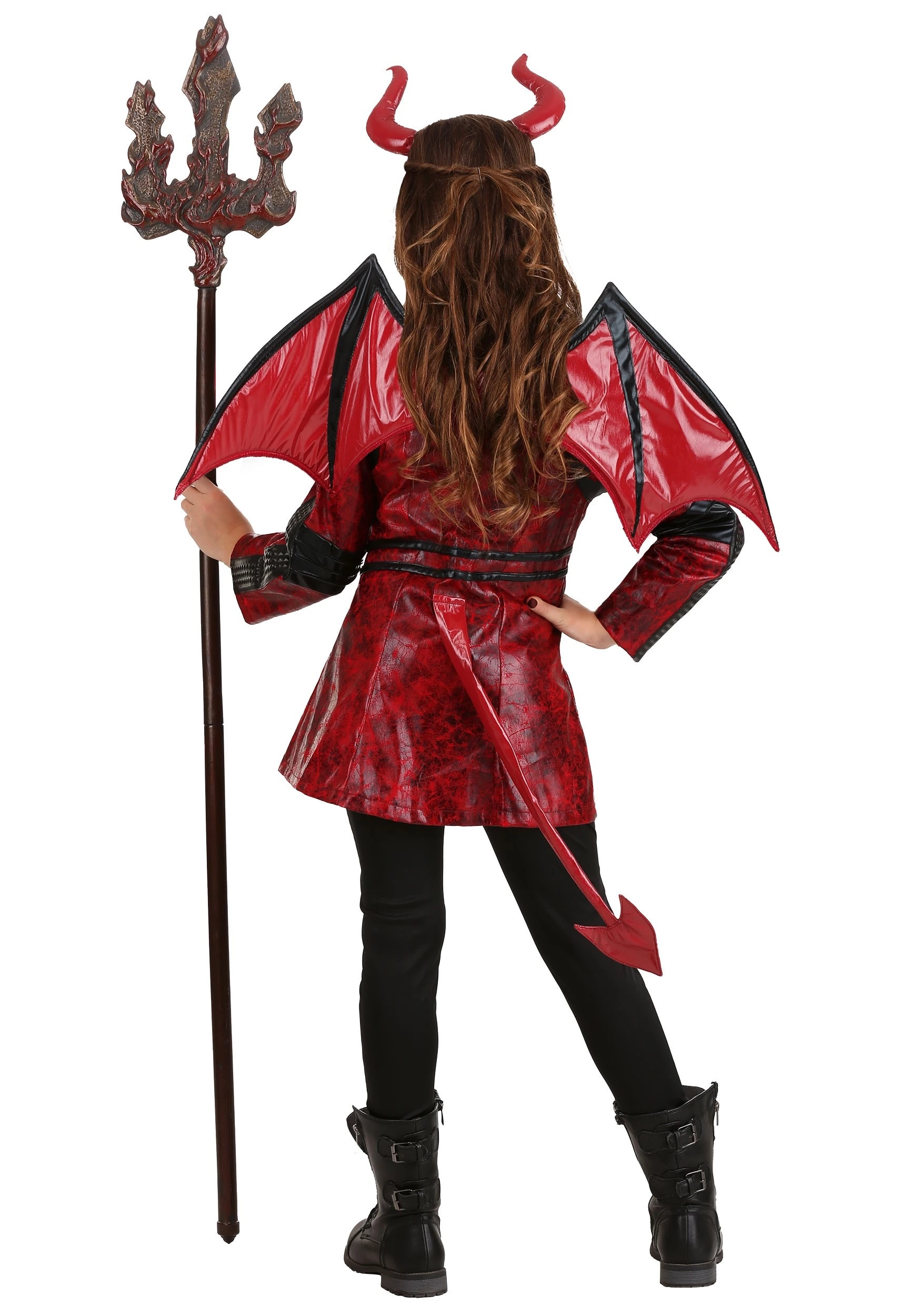 Fun Costumes Leather Girls Devil Costume 2 Fun Costumes Leather Girls Devil Costume - Image 2