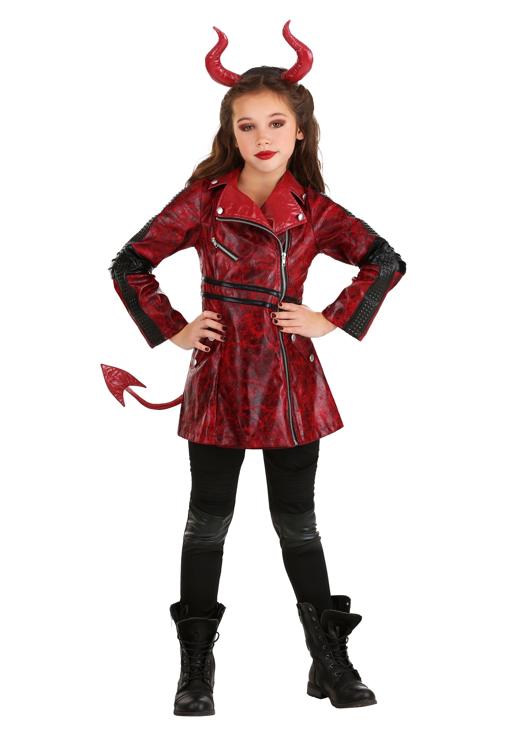Fun Costumes Leather Girls Devil Costume 3 Fun Costumes Leather Girls Devil Costume - Image 3