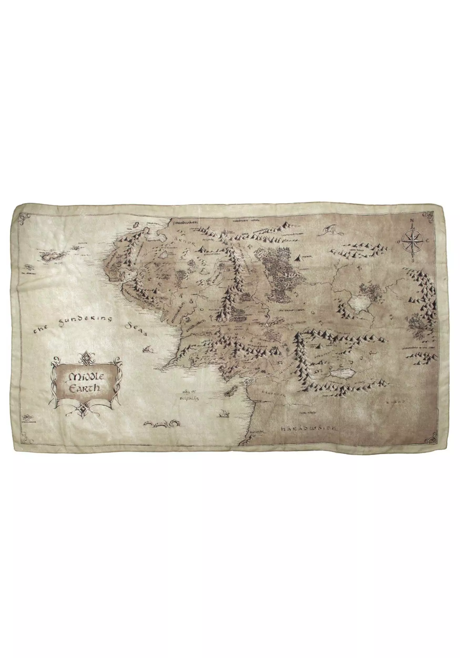 Elope Lord Of The Rings Middle Earth Map Lightweight Scarf 2 Elope Lord Of The Rings Middle Earth Map Lightweight Scarf - Image 2