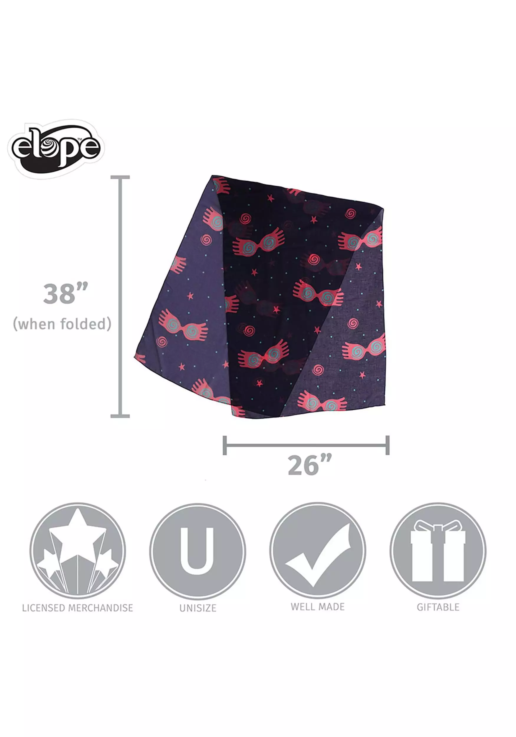 Elope Luna Lovegood Spectrespecs Purple Lightweight Scarf 4 Elope Luna Lovegood Spectrespecs Purple Lightweight Scarf - Image 4