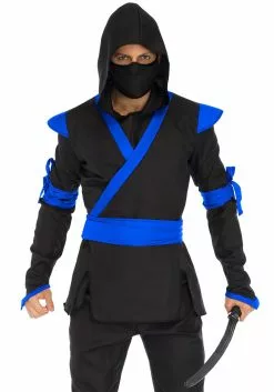 LEG AVENUE Blue Ninja Mens Costume 6 LEG AVENUE Blue Ninja Mens Costume -Scary Costumes store mens blue ninja alt 2
