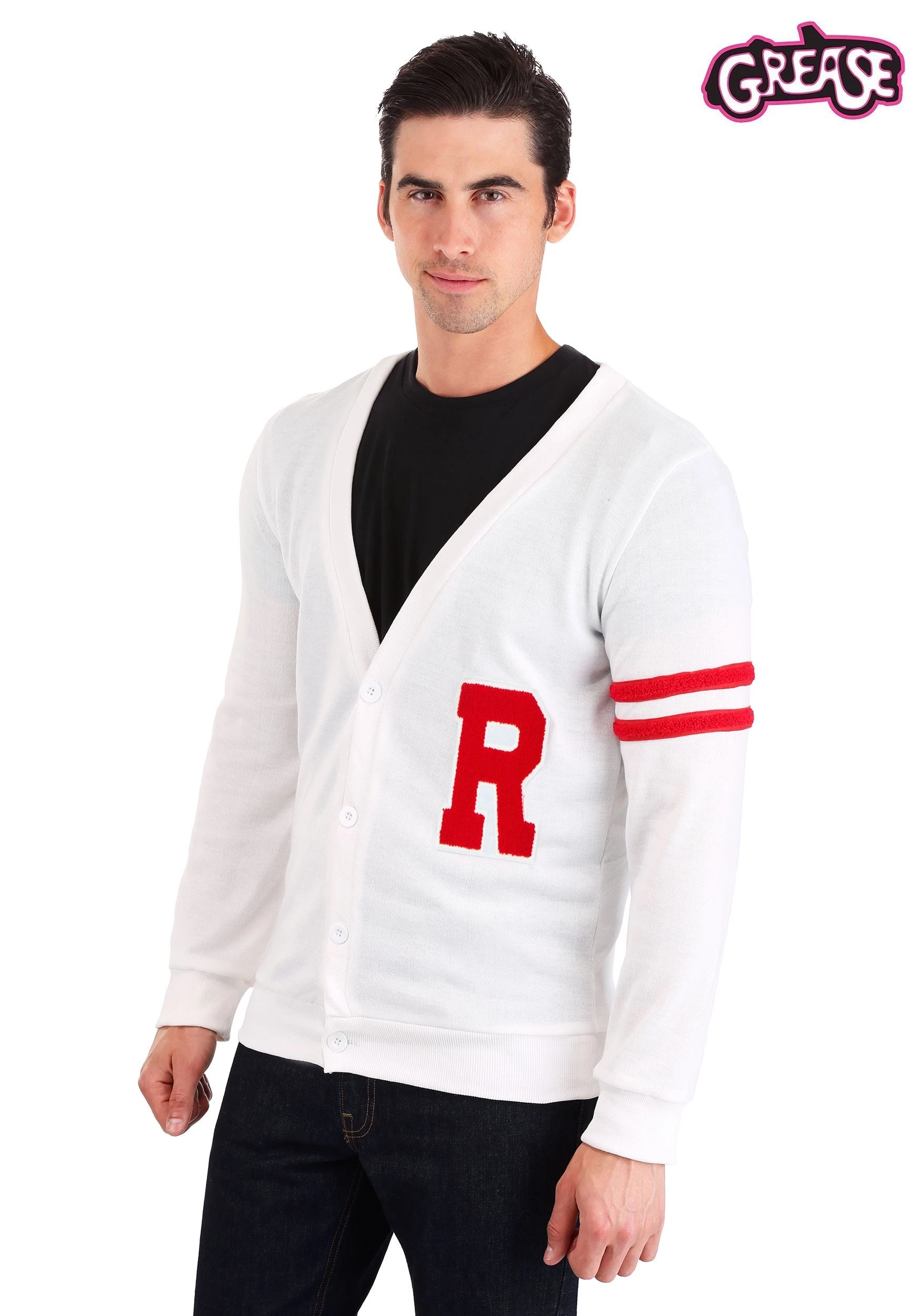 Fun Costumes Deluxe Grease Rydell High Men's Letterman Sweater 1 Fun Costumes Deluxe Grease Rydell High Men's Letterman Sweater