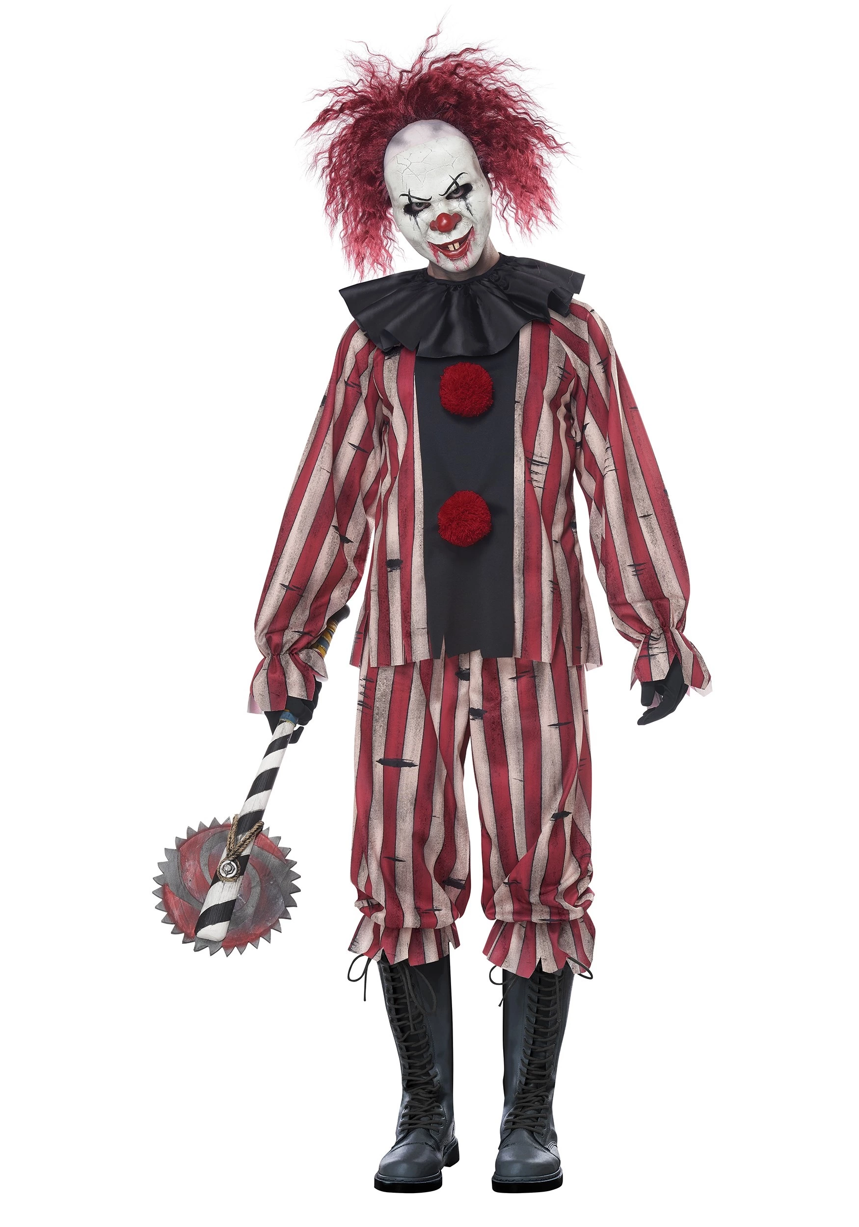 California Costume Collection Men's Plus Size Nightmare Clown Costume 1 California Costume Collection Men's Plus Size Nightmare Clown Costume