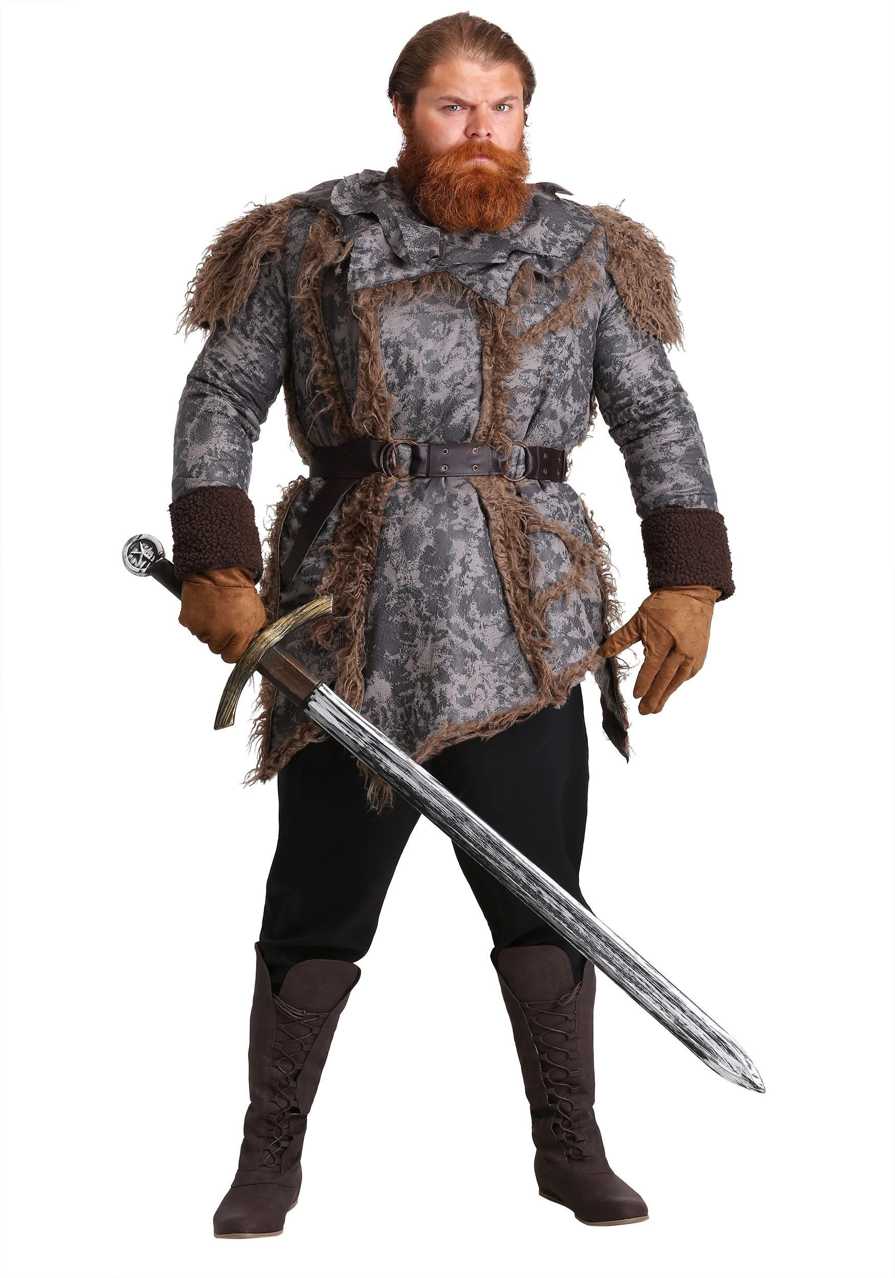 Fun Costumes Men's Plus Size Wild Warrior Costume 1 Fun Costumes Men's Plus Size Wild Warrior Costume
