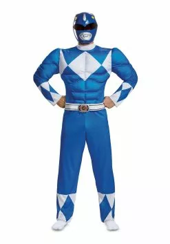 Disguise Power Rangers Blue Ranger Men's Muscle Costume 6 Disguise Power Rangers Blue Ranger Men's Muscle Costume -Scary Costumes store mens power rangers blue ranger muscle costume alt 2