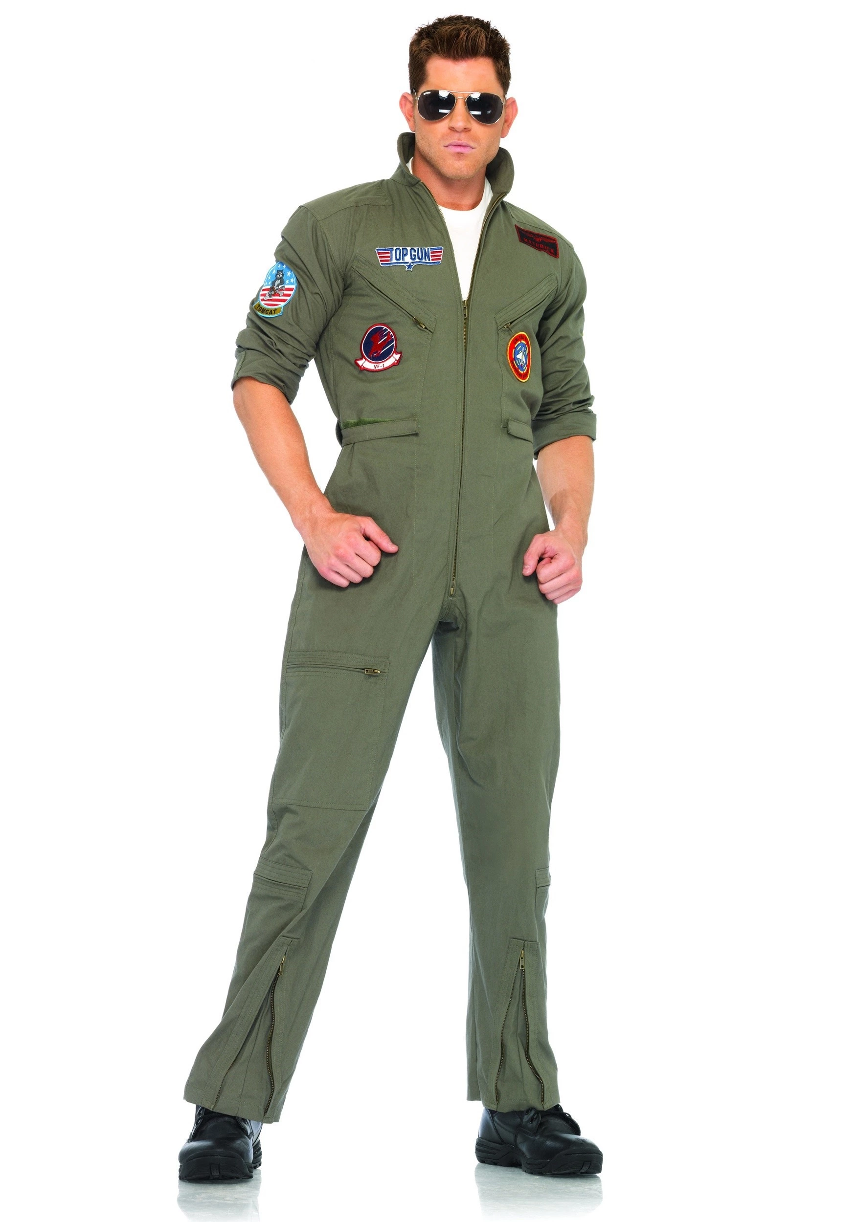 LEG AVENUE Men's Top Gun Flight Suit Costume 1 LEG AVENUE Men's Top Gun Flight Suit Costume