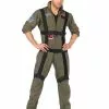 LEG AVENUE Men's Top Gun Jumpsuit Costume With Harness