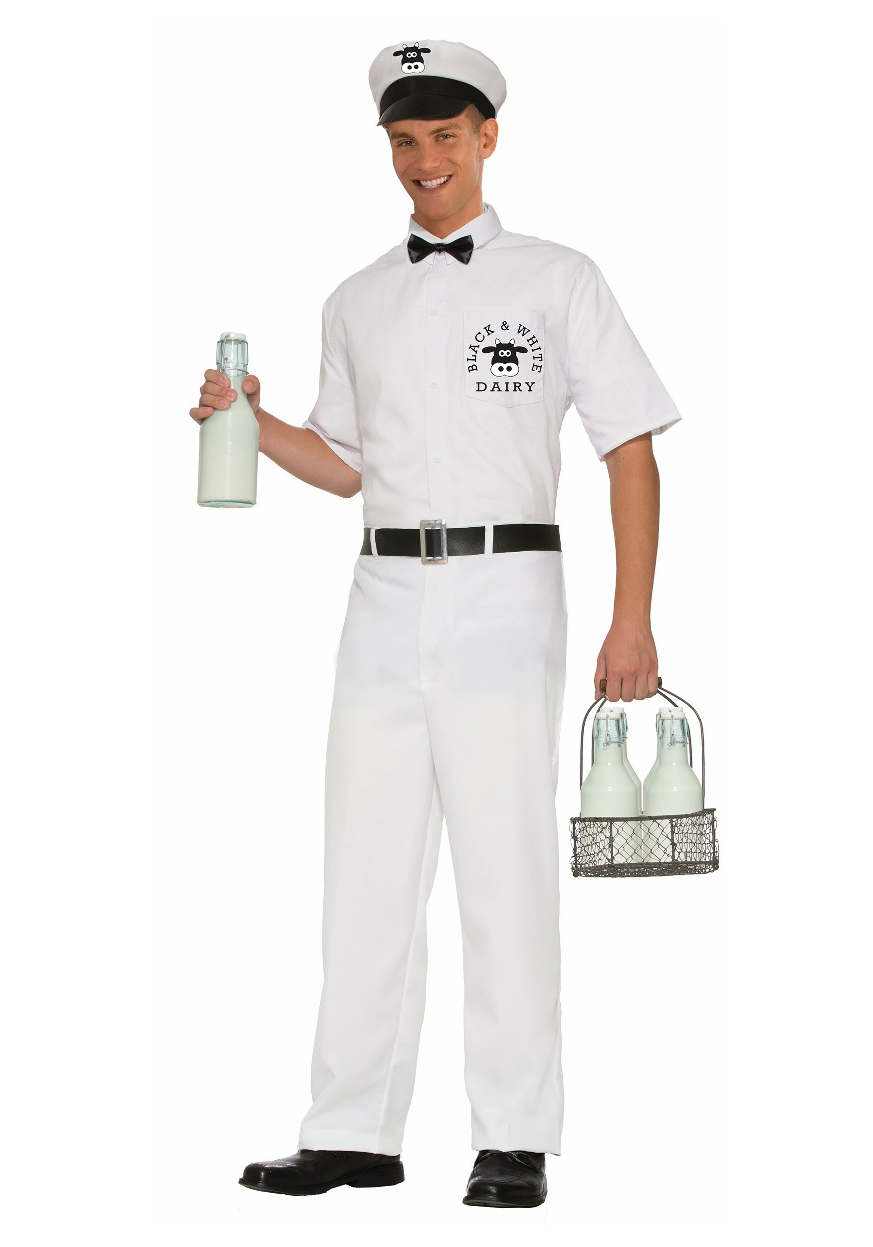 Forum Novelties, Inc Vintage Milkman Costume For Men 1 Forum Novelties, Inc Vintage Milkman Costume For Men