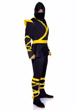 LEG AVENUE Yellow Ninja Costume For Men 5 LEG AVENUE Yellow Ninja Costume For Men -Scary Costumes store mens yellow ninja costume alt 2