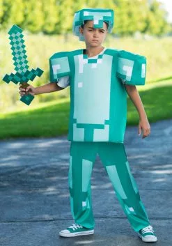 Disguise Deluxe Minecraft Armor Kid's Costume -Scary Costumes store minecraft armor deluxe child costume alt 2