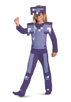 Disguise Kid's Minecraft Enchanted Diamond Armor Classic Costume -Scary Costumes store minecraft enchanted diamond armor classic child co alt 2