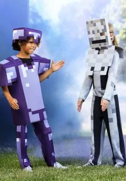 Disguise Limited Kid's Minecraft Enchanted Armor Deluxe Kid's Costume 10 Disguise Limited Kid's Minecraft Enchanted Armor Deluxe Kid's Costume -Scary Costumes store minecraft enchanted diamond armor deluxe child cos alt 2