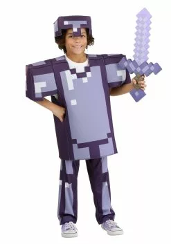 Disguise Limited Kid's Minecraft Enchanted Armor Deluxe Kid's Costume 14 Disguise Limited Kid's Minecraft Enchanted Armor Deluxe Kid's Costume -Scary Costumes store minecraft enchanted diamond armor deluxe child cos alt 6
