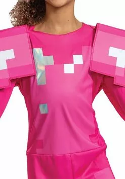 Disguise Girl's Minecraft Classic Pink Armor Costume 11 Disguise Girl's Minecraft Classic Pink Armor Costume -Scary Costumes store minecraft girls classic pink armor costume alt 4