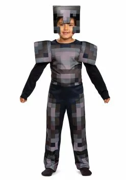 Disguise Kid's Minecraft Netherite Armor Jumpsuit Classic Costume